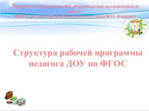 Структура рабочей программы педагога ДОУ по ФГОС методическая разработка