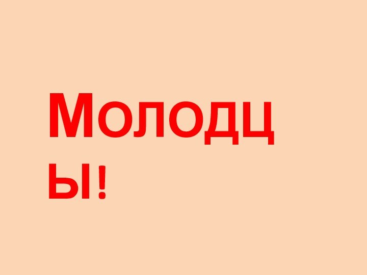 МОЛОДЦЫ!