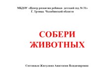 Презентация по легоконструированию Собери животных презентация к уроку по конструированию, ручному труду (подготовительная группа)