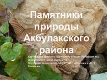 Памятники природы Акбулакского района презентация к уроку (подготовительная группа)