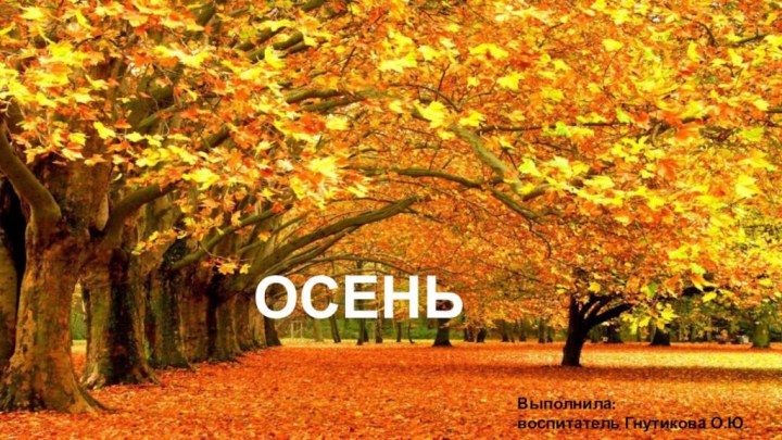 Выполнила: воспитатель Гнутикова О.Ю.ОСЕНЬ