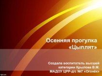 Презентация Осенняя прогулка Цыплят презентация к уроку по окружающему миру (младшая группа)