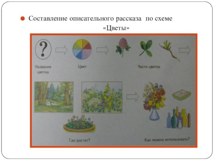 Составление описательного рассказа по схеме   «Цветы»