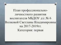 План профессионально-личностного развития материал