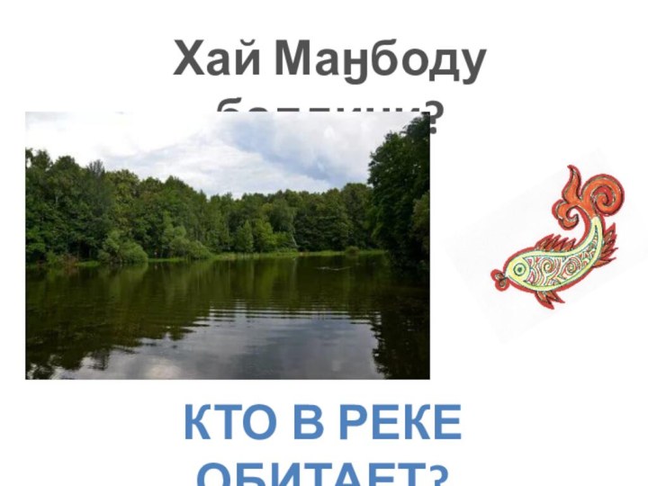 Хай Маӈбоду балдини?Кто в реке обитает?