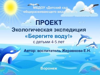 Презентация проекта Экологическая экспедиция Берегите воду! презентация к уроку по окружающему миру (средняя группа) по теме