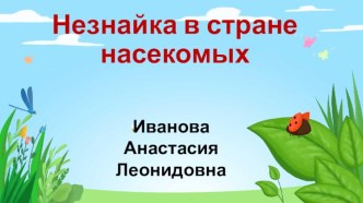 Конспект ООД Незнайка в стране насекомых план-конспект занятия по окружающему миру (старшая группа)