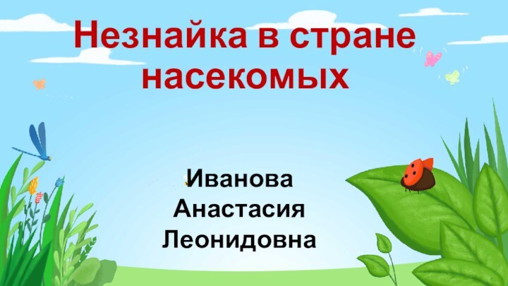 Незнайка в стране насекомыхИванова Анастасия Леонидовна