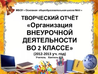 Творческий отчёт - презентация Организация внеурочной деятельности во 2 классе презентация к уроку (2 класс) по теме