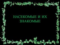 Презентация  Насекомые и их знакомые презентация к уроку по окружающему миру (средняя группа)