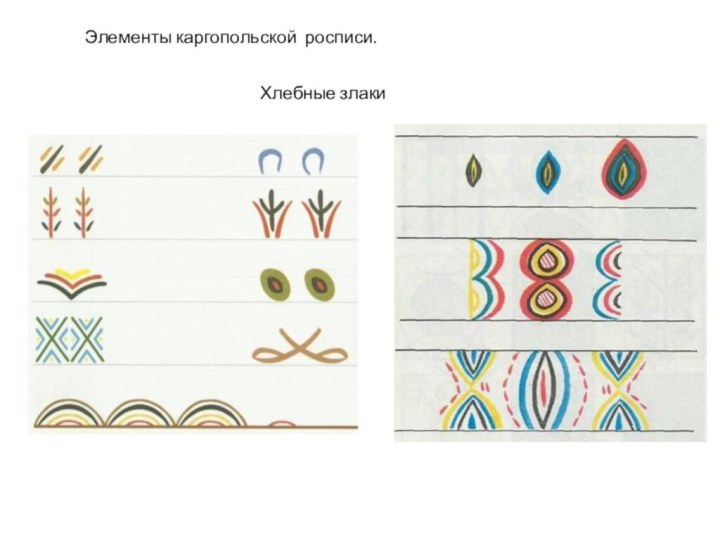 Элементы каргопольской росписи.Хлебные злаки