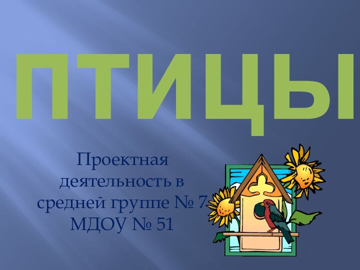 птицыПроектная деятельность в средней группе № 7 МДОУ № 51