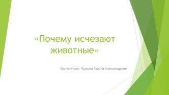 НОД по экологическому воспитанию Почему исчезают животные (старшая группа) план-конспект занятия по окружающему миру (старшая группа)