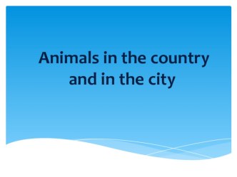 Презентация Аnimals in the country and in the city. презентация к уроку по иностранному языку (4 класс)