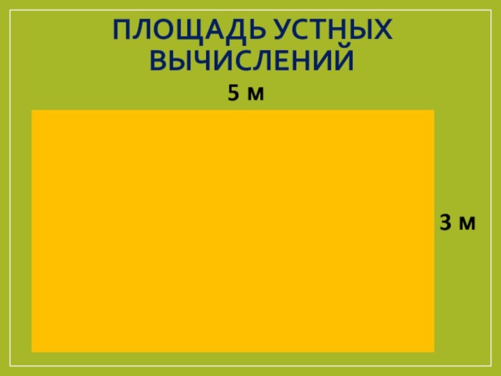 ПЛОЩАДЬ УСТНЫХ ВЫЧИСЛЕНИЙ5 м3 м