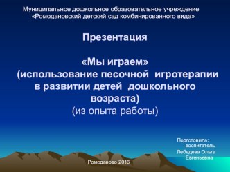 Мы играем (презентация из опыта работы) презентация по окружающему миру