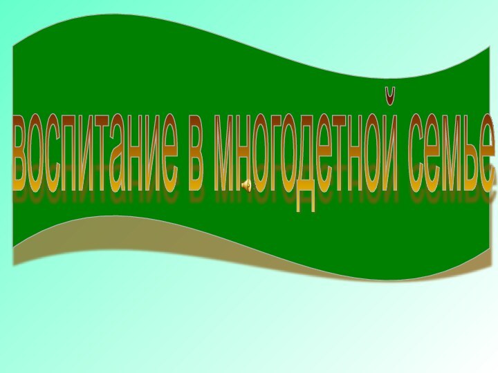 воспитание в многодетной семье