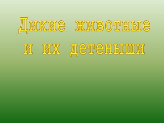 Дикие животные и их детеныши презентация к уроку по окружающему миру