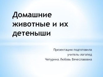 Домашние животные и их детёныши презентация к уроку по развитию речи (старшая группа)