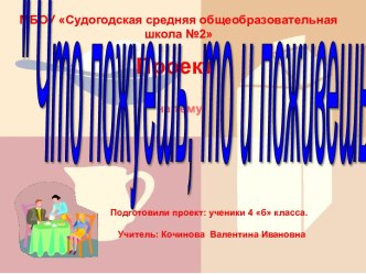 Проект здоровое питание презентация к уроку по зож (4 класс)