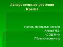 Презентация Лекарственные растения Крыма презентация к уроку (2 класс)