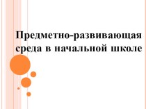 ПК 4.2 Предметно - развивающая среда в начальной школе учебно-методический материал