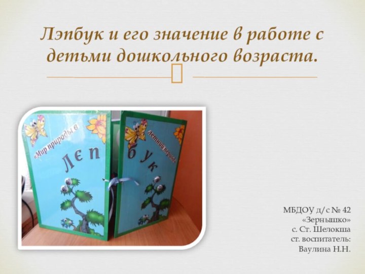 Лэпбук и его значение в работе с детьми дошкольного возраста.МБДОУ д/с №