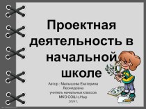 Презентация к выступлению Проектная деятельность презентация к уроку