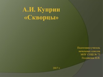 А.И.Куприн Скворцы план-конспект урока по чтению (4 класс)