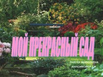 Презентация Мой прекрасный сад презентация к уроку по окружающему миру (подготовительная группа)