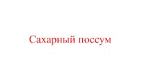 Внеклассное занятие Сахарный поссум план-конспект занятия (1, 2, 3, 4 класс)