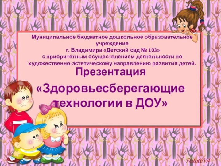 Муниципальное бюджетное дошкольное образовательное учреждение  г. Владимира «Детский сад № 103»