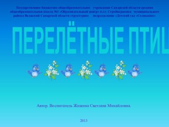 Мультимедийное игровое пособие Перелётные птицы. презентация к занятию (средняя группа)