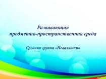 РППС средняя группа презентация к уроку (средняя группа)