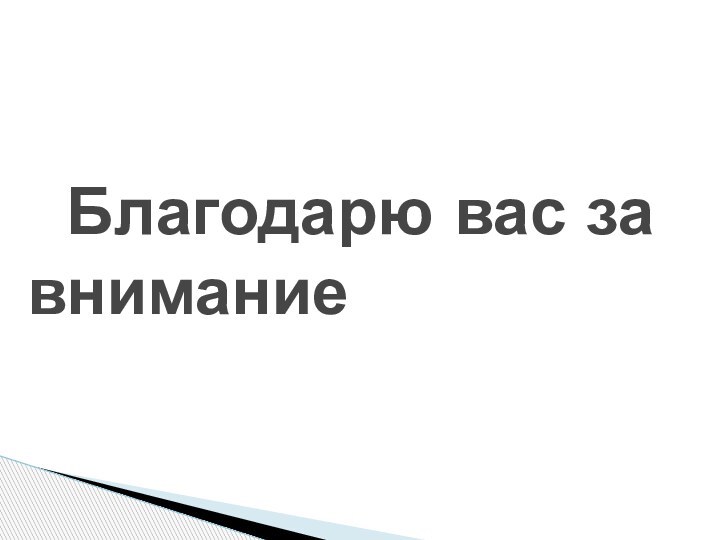 Благодарю вас за внимание