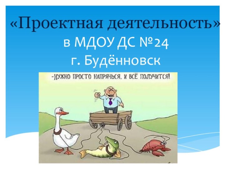 «Проектная деятельность»  в МДОУ ДС №24  г. Будённовск