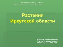 Презентация к занятию по внеурочной деятельности Растения Иркутской области презентация к уроку (1 класс) по теме