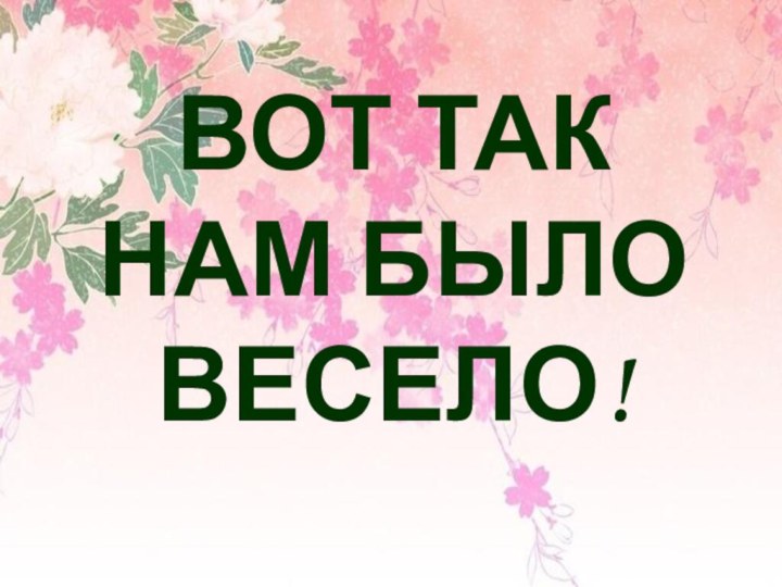 ВОТ ТАК НАМ БЫЛО ВЕСЕЛО!