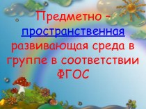 Предметно - пространственная развивающая среда в группе в соответсвии с ФГОС презентация к уроку (старшая группа) по теме