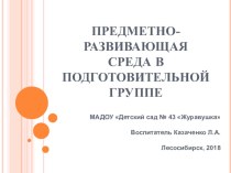 Предметно-развивающая среда в подготовительной к школе группе презентация к уроку (подготовительная группа)