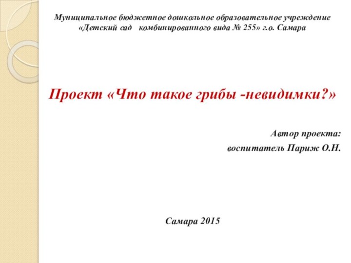 Муниципальное бюджетное дошкольное образовательное учреждение «Детский сад  комбинированного вида № 255»