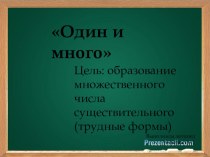 Презентация Один-много презентация к занятию по развитию речи (старшая группа)