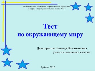 Тест по окружающему миру Звёзды и созвездия презентация к уроку по окружающему миру (2 класс) по теме