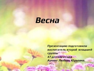 Презентация Весна. презентация к занятию по информатике (средняя группа) по теме