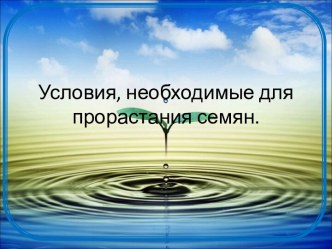 Исследовательская работа Условия, необходимые для прорастания семян творческая работа учащихся по окружающему миру (2 класс) по теме