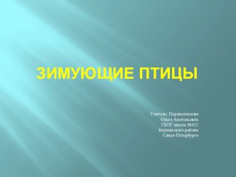 Презентация Зимующие птицы презентация к уроку по окружающему миру