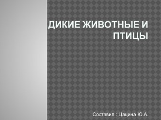 Презентация для старшей группы Дикие животные и птицы презентация к уроку по окружающему миру (старшая группа)