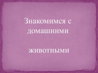 Презентация для детей среднего возраста Знакомство с домашними животными презентация к уроку по логопедии (средняя группа)