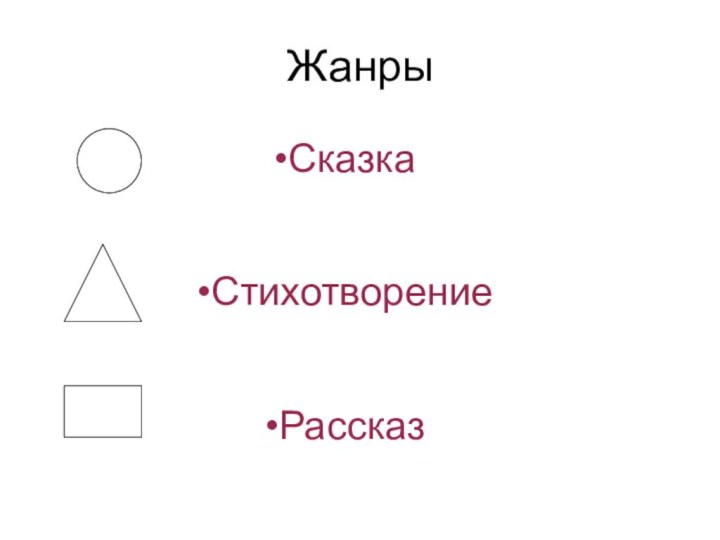 Жанры СказкаСтихотворениеРассказ