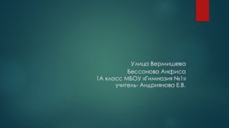 Улицы города Липецка, ул. Вермишева презентация к уроку по истории